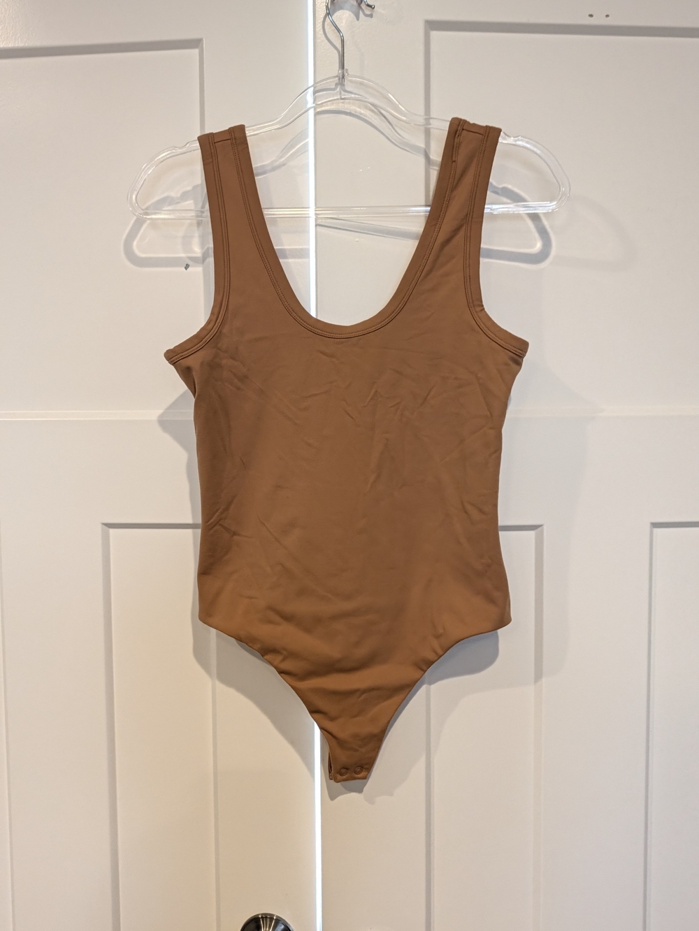 nuuds Tan Scoop Neck Women's Bodysuit